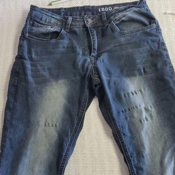 Izod Comfort Straight Stretch Sz. 32 x 30 Blue Jeans - Picture 4 of 10
